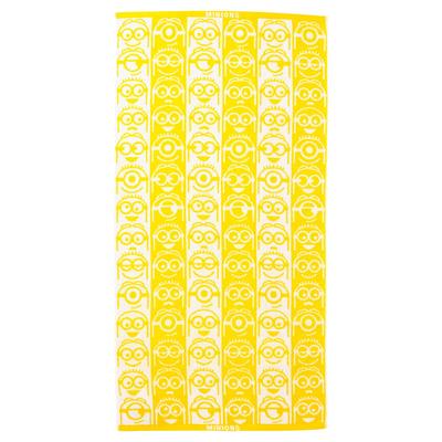 Marushin Minion Face Pattern Bath Line Face 4805057700 Towel, Yellow, Cute,