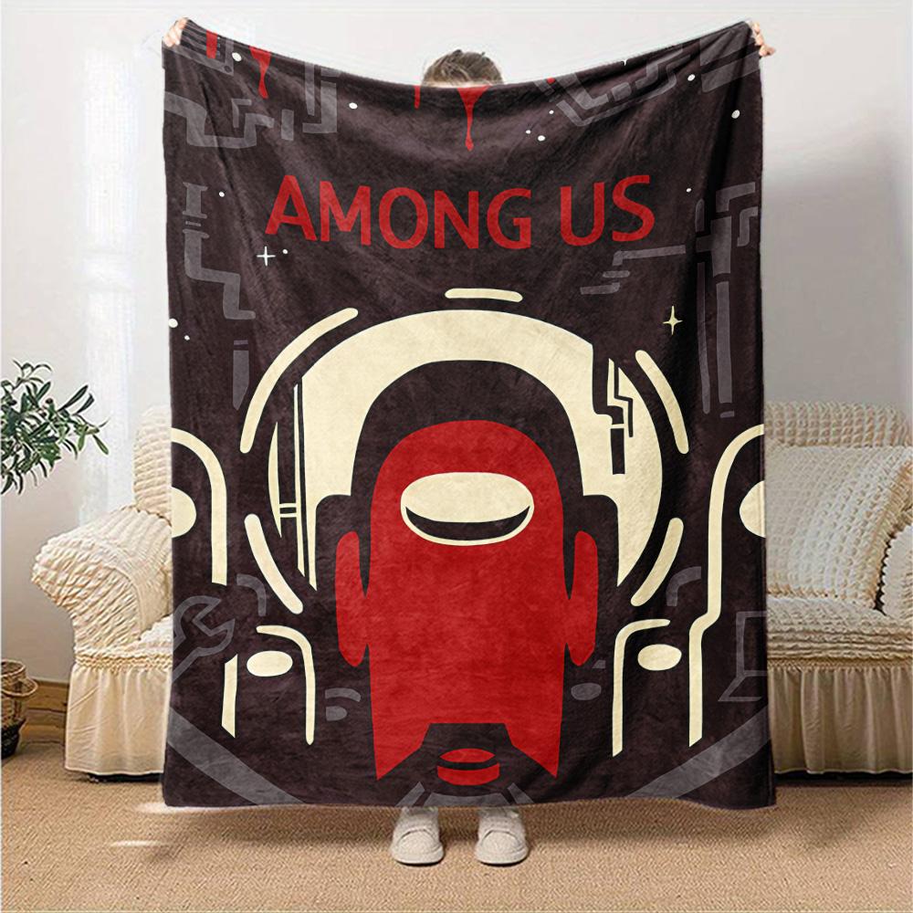 1pc Blanket - Among Us Print Design,Lightweight Blanket for Sofa,Bed- Soft &Warm,Gift for All Seasons