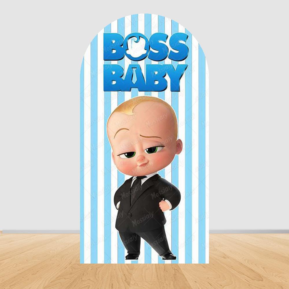 Šťastné narozeniny Boss Baby Oblouk Pozadí Kryt Klučičí Narozeniny Miminkovská Oslava Dekorace Fotografické Pozadí Rekvizity