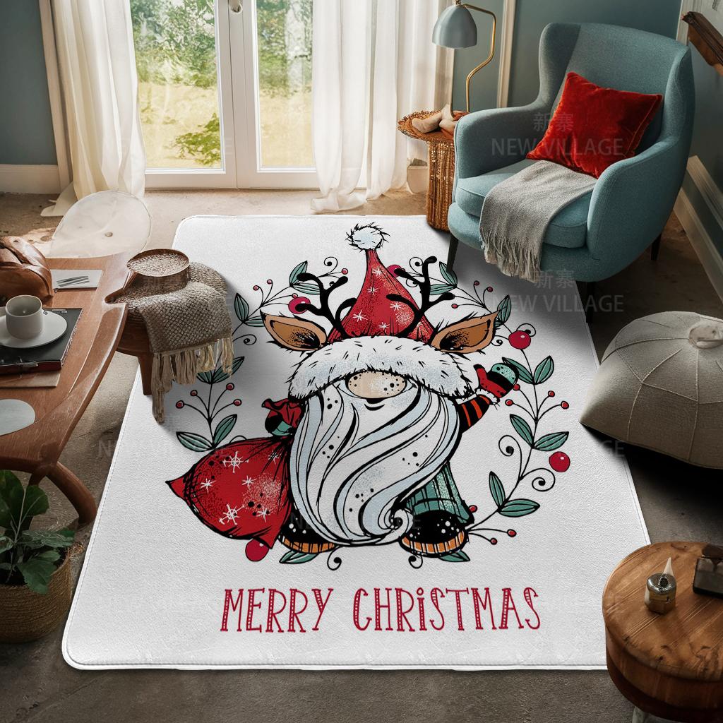 House Entrance Carpet Home Door Mat Living Room Bath Foot Bathroom Non-slip Water Absorption Rugs Bath Merry Christmas Winter