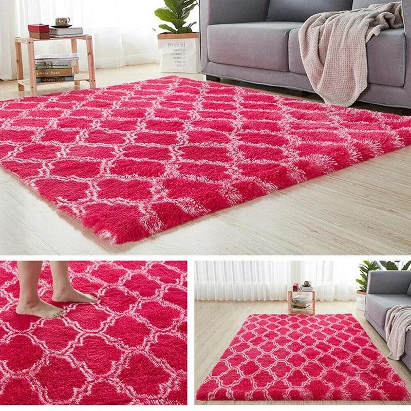 Rainbow Colorful Carpet Fluffy Rugs Tie Dyeing Soft Plush Shag Area Rug Anti-Slip Carpets For Living Room Bedroom Floor Mats