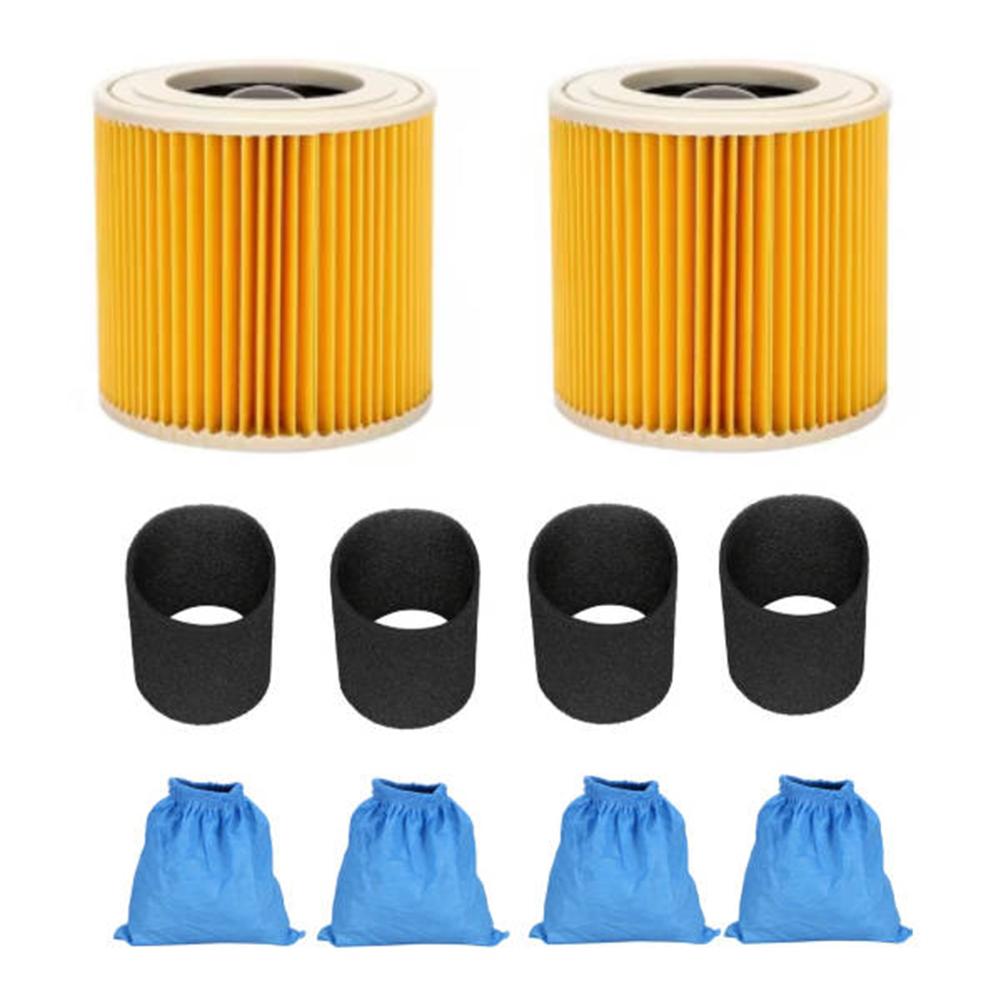 1 Set For KARCHER MV1 MV2 WD1 WD2 WD3 HEPA Filter And Textile Filter Bag Vacuum Cleaner Accessories Replacement Parts