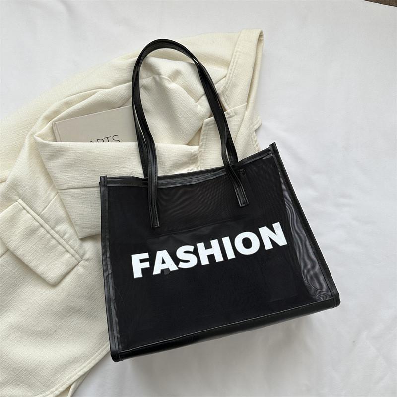 Stylish Black And White Fashionable Tote Bag For Commuting And Classes With Spacious Design