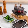 LUSQI Heat Resistant Glass Lunch Box Microwave & Freezer Safe Bento Box For Office Kitchen Food Storage Container With Lid