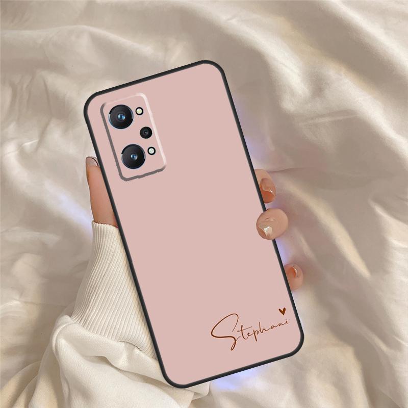 Personalise Custom Name Initial Pastel For Realme C55 C35 C33 C31 C30 C25 C21Y C15 C11 GT Neo 5 3 2 Realme 9 10 11 Pro Plus Case