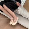 Flat single shoes women's grandma shoes 2025 new early spring shallow mouth Doudou shoes gentle wind with skirt Mary Jane shoes