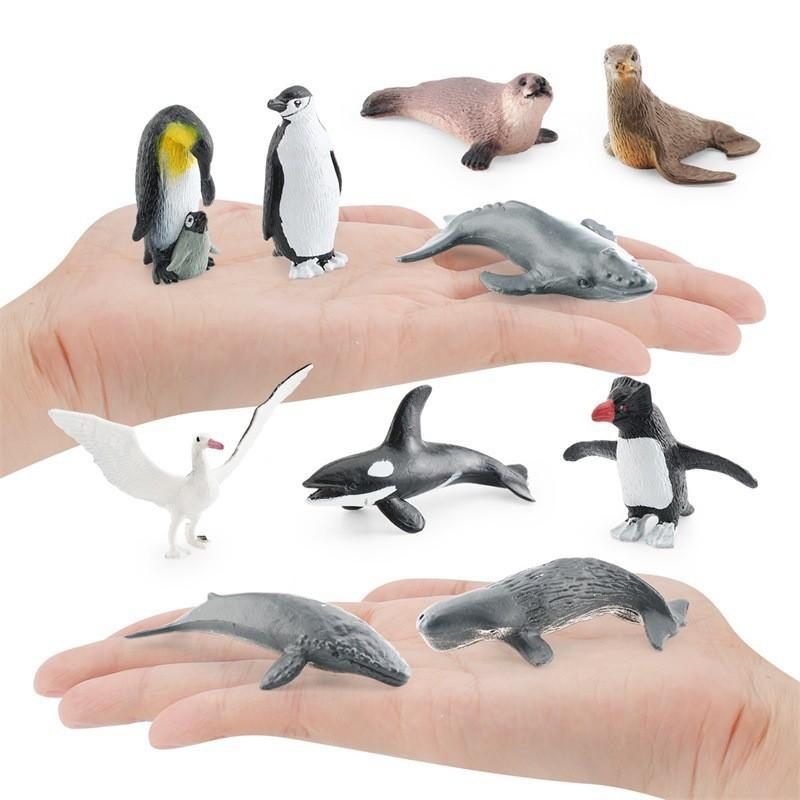 Detailed Pvc Antarctic Ocean Animal Model Set With Penguin Whale Seal And Albatross