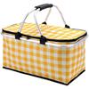 Portable Insulated Folding Picnic Basket - Ideal for Outdoor Trips, Shopping, and Storage.