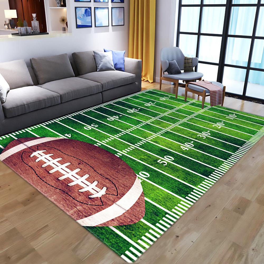 3D Printed Rugby Sports Living Room Bedroom Home Decoration Floor Mat
