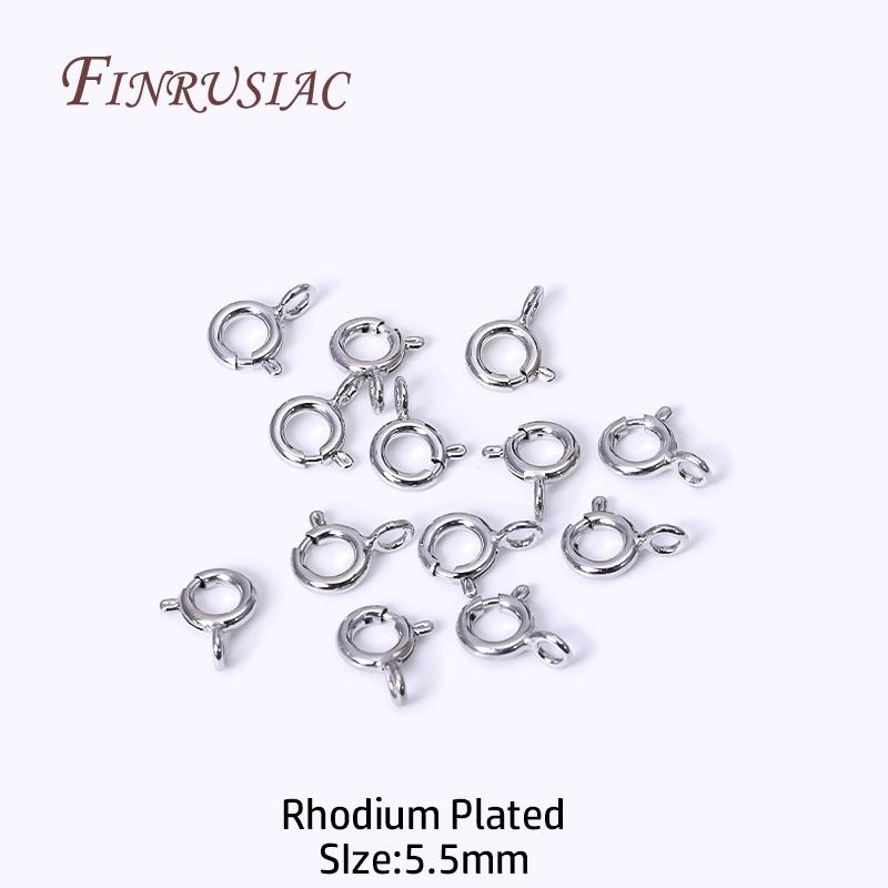 5/5.5/6/7mm Size 18K Gold Plated Brass Spring Ring Clasp with Open Ring, Round Clasps Connector For Bracelet Necklace Making