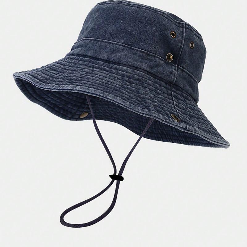 

1pc Unisex Multi-Color Summer Outdoor Sun Hat,Breathable Sunscreen Bucket Hat,Western Cowboy Hat,Hiking Hat,Lightweight Portable One Size темно-синього кольору