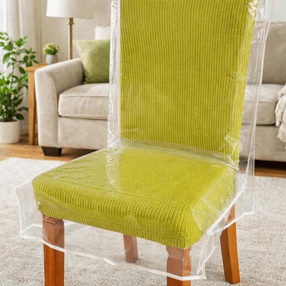 Waterproof Chair Cover Clear PVC Chair Protector Slipcover Chair Seat Cover  Standard Chairs