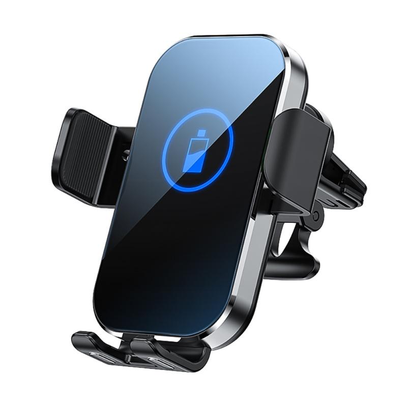15w Car Phone Holder Wireless Charger Air Outlet 360-degree Swivel Mount Quick Charge Auto-sensing