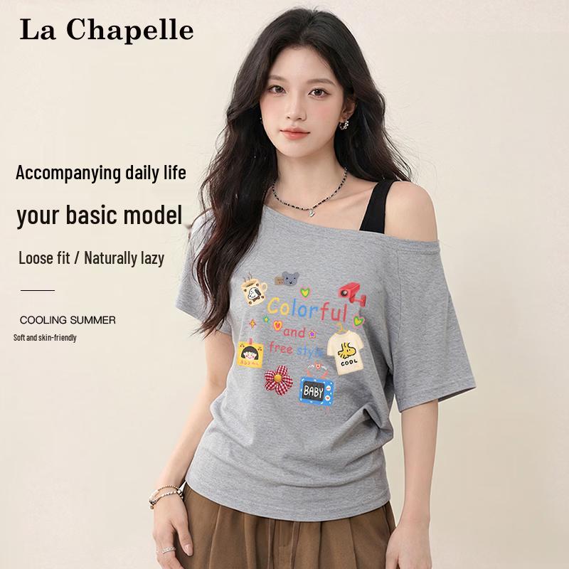 La Chapelle Women s Pure Desire Style Off-Shoulder Short Sleeve T-Shirt L