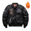 Men's Plus Size Stand-Up Collar Winter Jacket - Warm, Thick Cotton-Padded Flight Jacket 