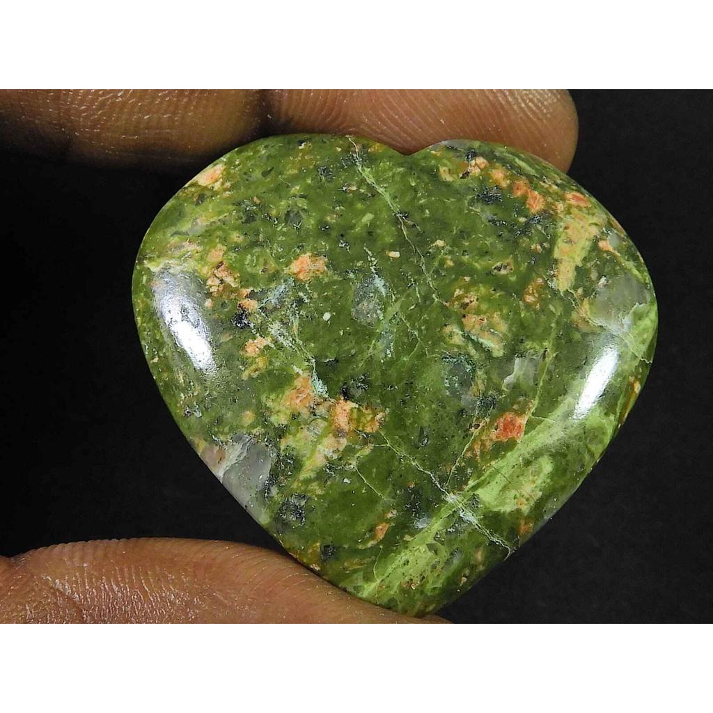 92Cts. AAA Natural Unakite Heart Healing Crytsal Loose Gemstone 32X37X09MM SK-1838