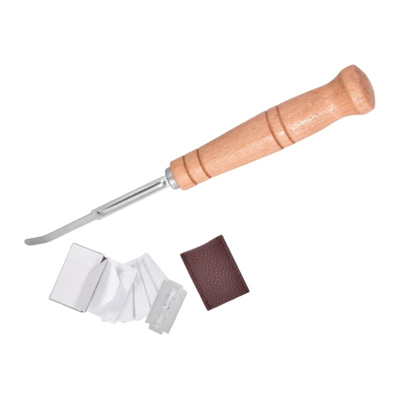 

Профессиональный инструмент для надрезания багетов Эргономичный скребок для хлеба Нож для надрезания заквасочного хлеба с деревянной ручкой Кухонный инструмент для выпечки 1