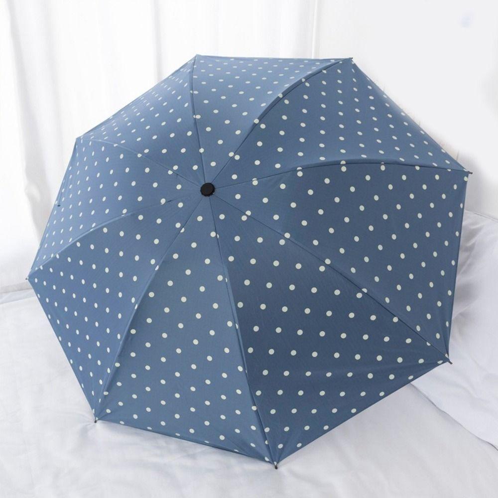 UV Protection Polka Dot Umbrella Automatic/Manual Dual Use Umbrella  for Daily Commuting