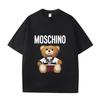 D06-116 MINISO 2026 Sommar Moschino-stil Nallebjörn Herr Dam 100% Bomull T-shirt Vardaglig Kortärmad Rundhalsad Topp