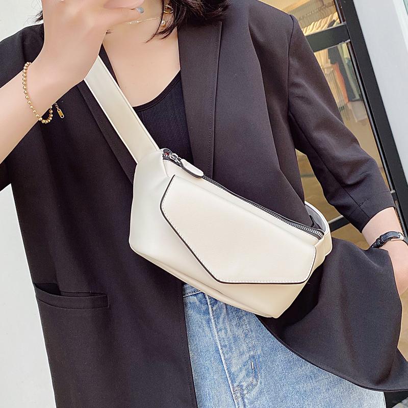 Fashion Simple Women's Chest Bag  New Trend Texture Wild PU Leather Crossbody Bags Japan Korea Leisure Ladies Fanny Pack