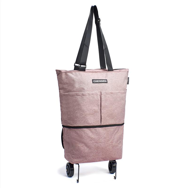Foldable One-Way Wheel Shopping Tote – Portable, Large Capacity for Travel and Groceries