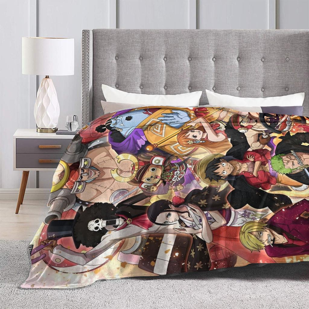 Luffy Anime  Fleece Throw Blankets Luffy  Blanket for Home Couch Super Soft Bedroom Quilt,