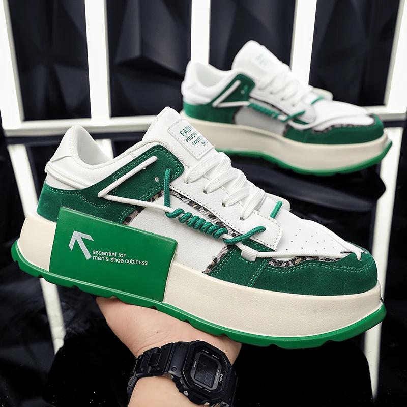 

2024 New Autumn Beige Casual Men s Shoes Mixed Color Sneakers For Male Comfortable Non-slip Mesh Thick Sole Outsole Outdoor Shoe 39