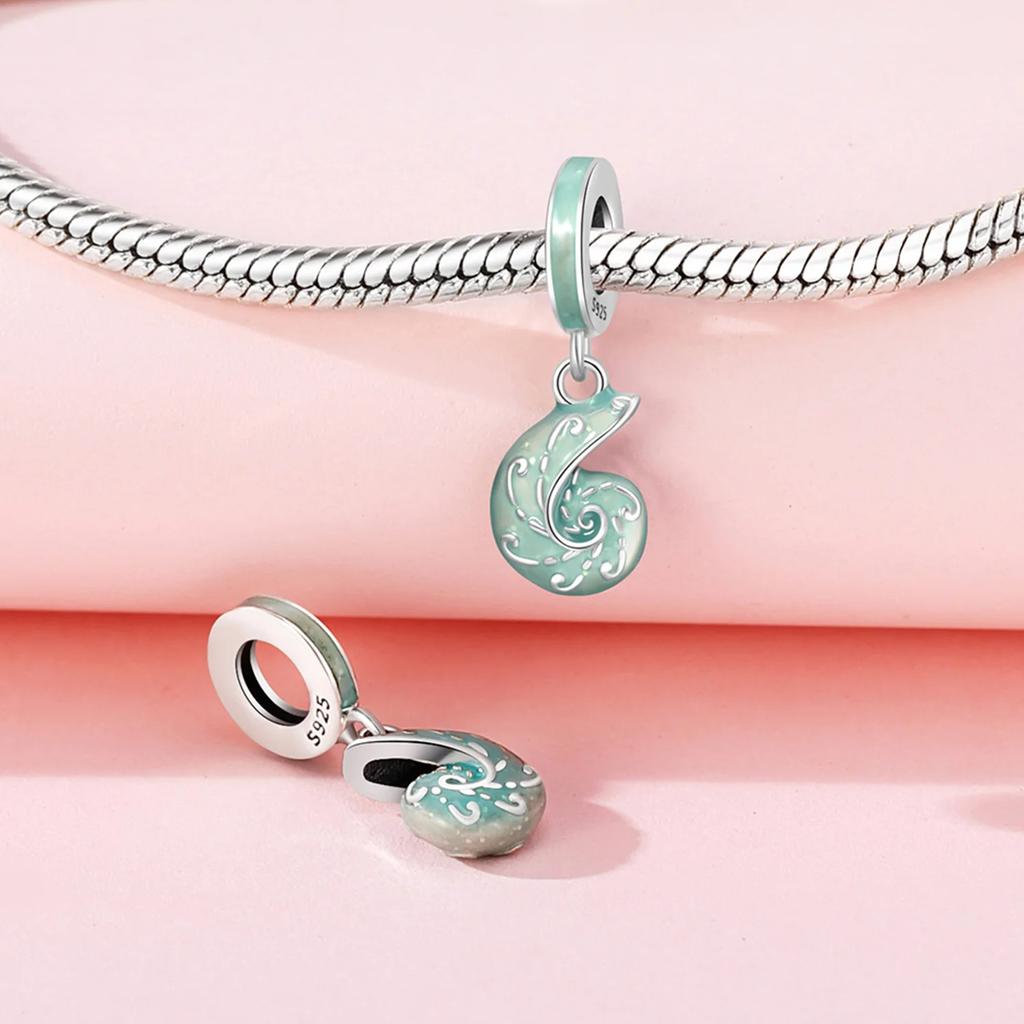 Orginal Copper Sea Shell Turtle Mermaid Charm Bead Charms Compatible With Bracelets Accessories Women Jewellery Making Fine Jewellery Gift