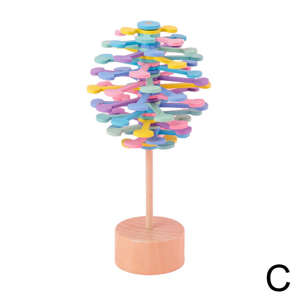 Novelty Colorful Helicone Rotating Lollipop Wooden Educational Toy for Children Adult Home Office Stress Relief Decoration Toys