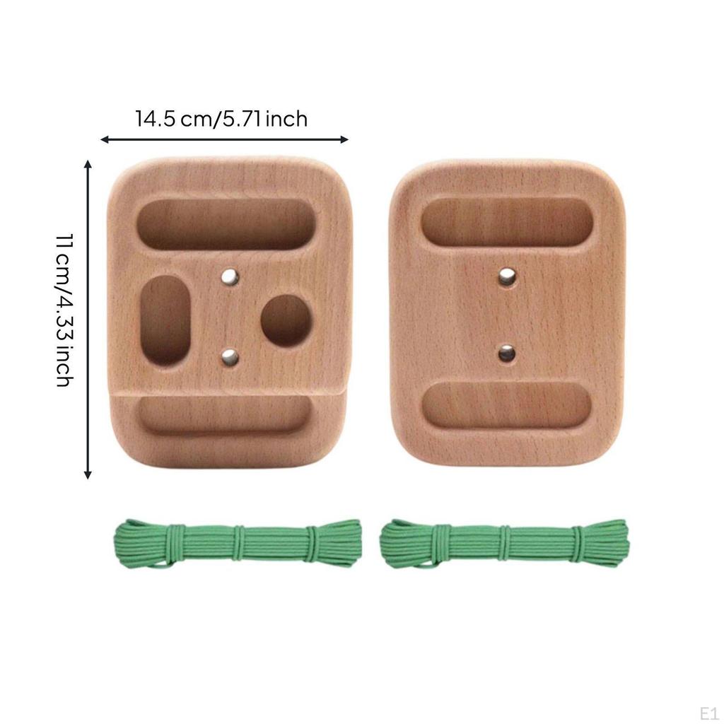 2 Pieces Portable Wooden Fingerboard Compact Climbing Rock Finger