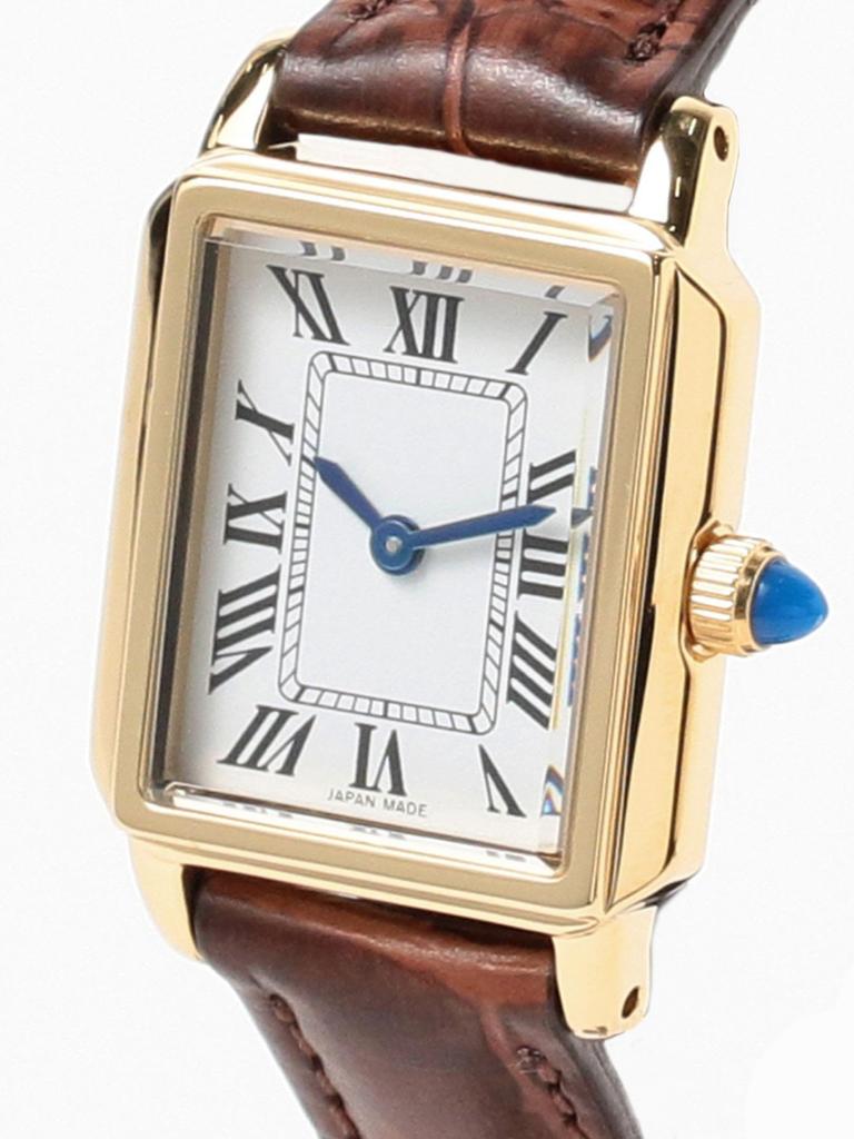 Square Embossed Leather Watch II BROWN X GOLD ONE SIZE (Demi-Luxe BEAMS) Demi-Luxe BEAMS/Wristwatch Women's