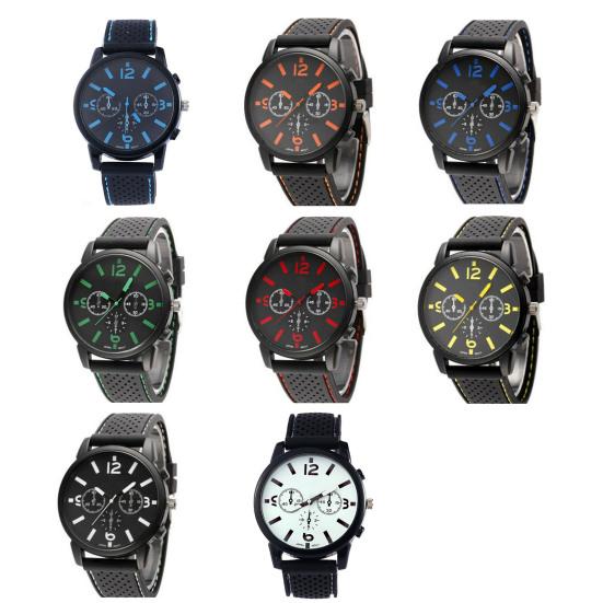 Quartz Watch Portable Adjustable Male Breathable Hollow Holes Sports Watch for Outdoor