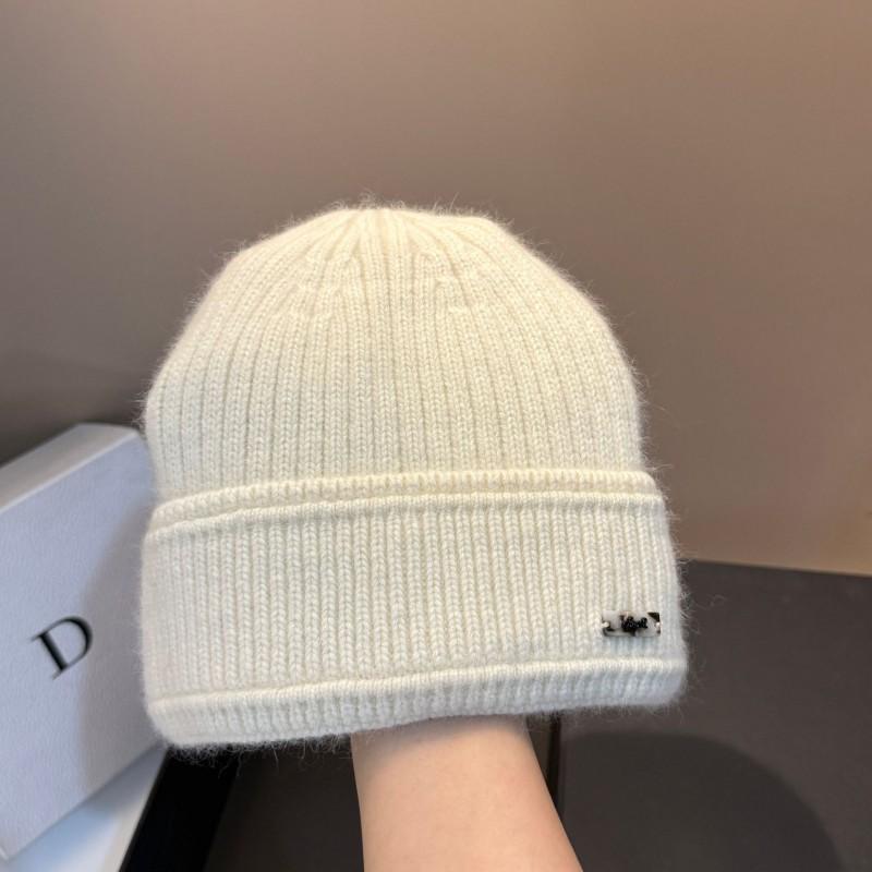 Double-layer Thick Knit Rabbit Fur Hat Winter Outdoor Warm Ear Protection Cute Beanie