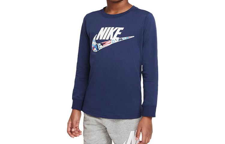 Nike Long Sleeved T Shirt Dark Navy Blue Kids DR8617-410 XL
