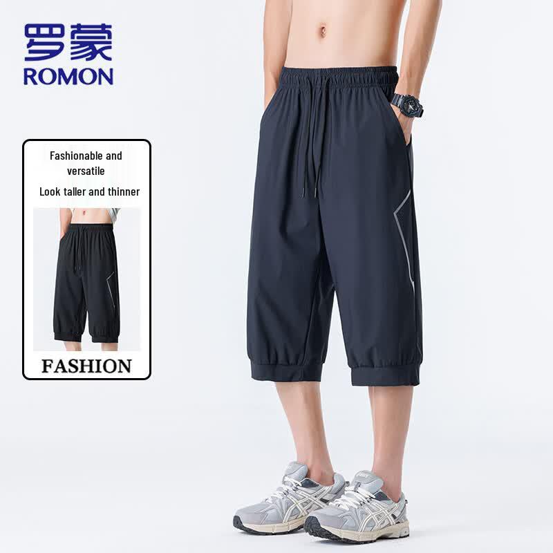 

ROMON Men s Ice Silk Cropped Casual Pants 5XL