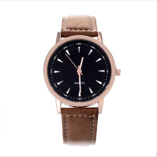 

Популярные роскошные золотые часы, мужские часы с кожаным ремешком, наручные часы золотой/чёрный