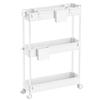 SPACEKEEPER Kitchen Cart, Slim, 13cm, Gap Storage, with Storage Cups and Dividers, Multifunctional, for Small Items, Food, and Condiments, Casters, Ea