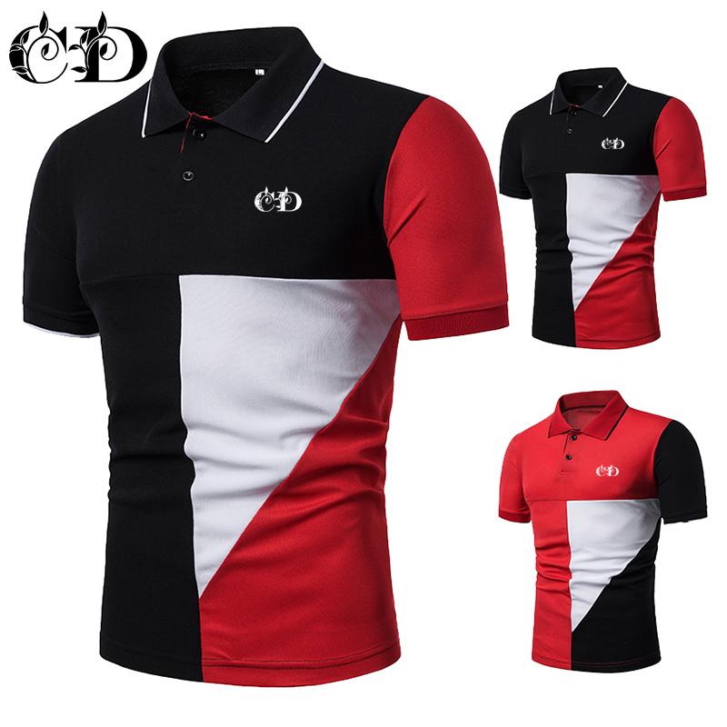 

Мужская высококачественная рубашка поло с короткими рукавами Мода Повседневный цвет Блок Поло Рубашка