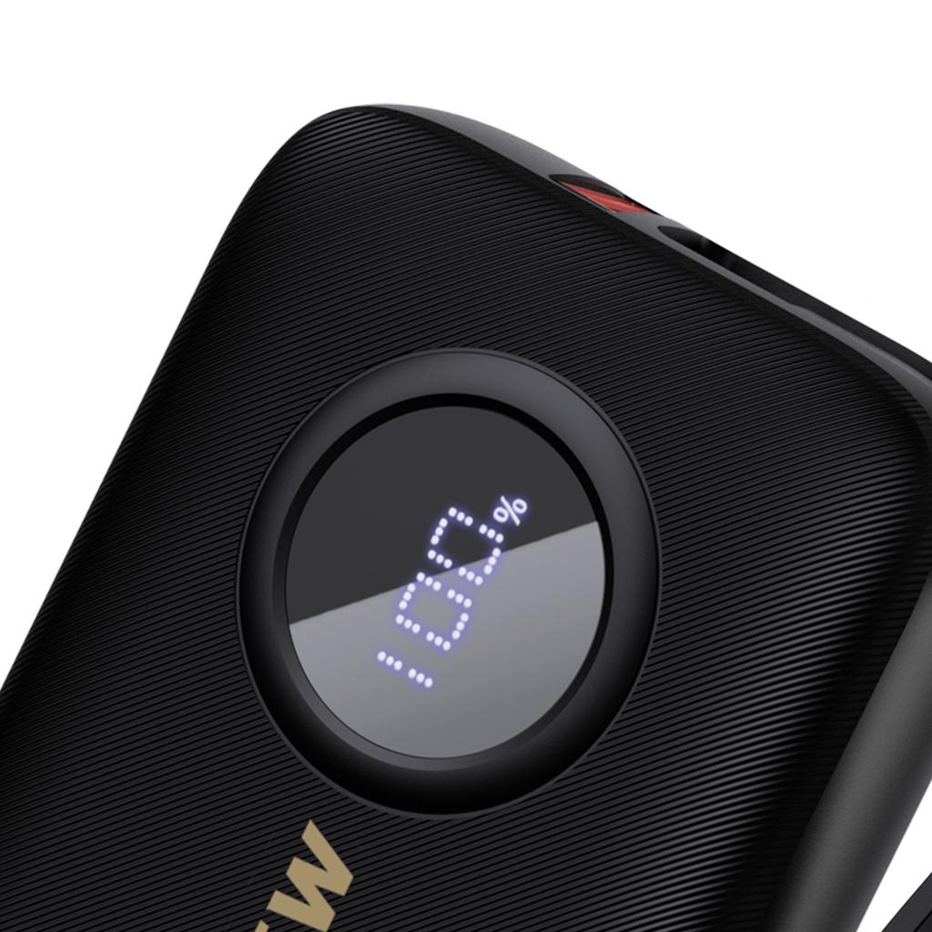 Powerbank 10000mAh con cavi USBC Lightning nero