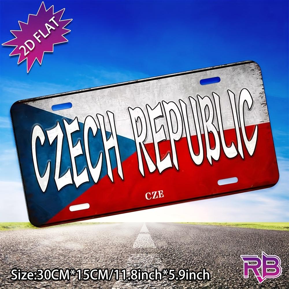 D Flat Czech Republic Metal Sign in D Flat Design XCm UV Printed Ideal for Indoor And Outdoor Use Perfect for Home
