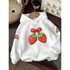 Kids' Casual Hoodie with a Cute and Sweet Strawberry Print, a Versatile Everyday Style, Suitable for Children Aged 3 and Up.