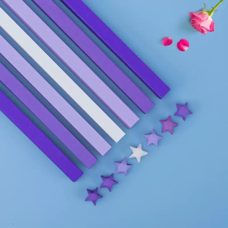 210/540Pcs Lucky Wish Star Decoration Origami Lucky Star Ribbons Colors Strips Paper Folding Kit Wishing Star For Kids