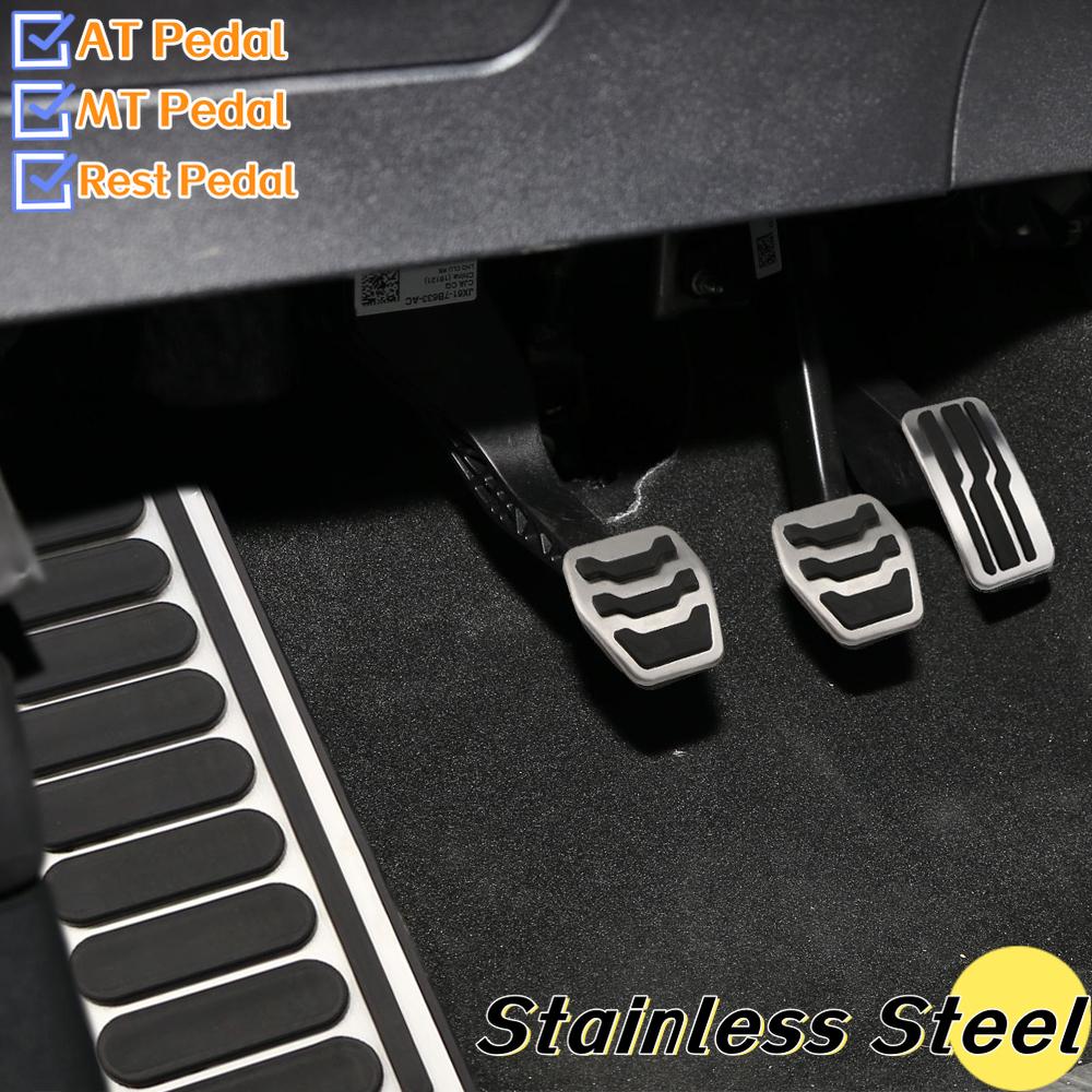 AJO1 Stainless Steel Car Pedal Cover for Ford Focus 2 3 4 MK2 MK3 MK4 RS ST 2005-2020 Kuga Escape 2009-2020 LHD Pads Pedals Parts