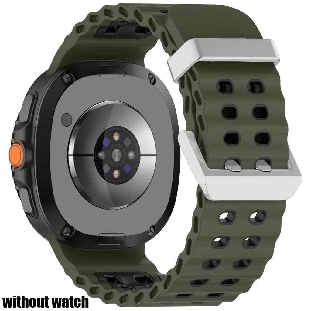 Marine Band for Samsung Galaxy Watch 8/8 Classic Ocean Strap Two-tone Silicone Band for Galaxy Watch 8 40 44mm Sport Bracelet