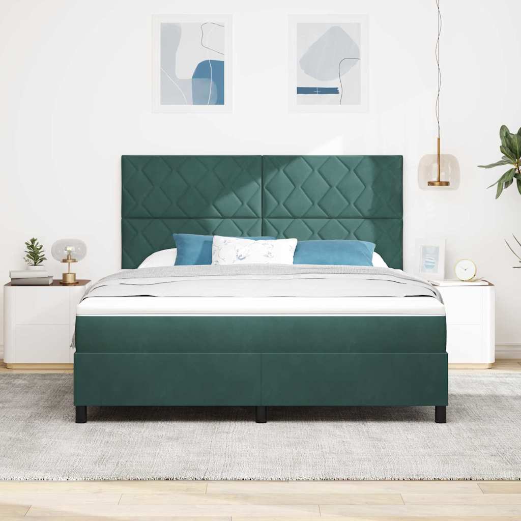 Boxspring bed with headboard Dark Green 180 x 200 cm Velvet