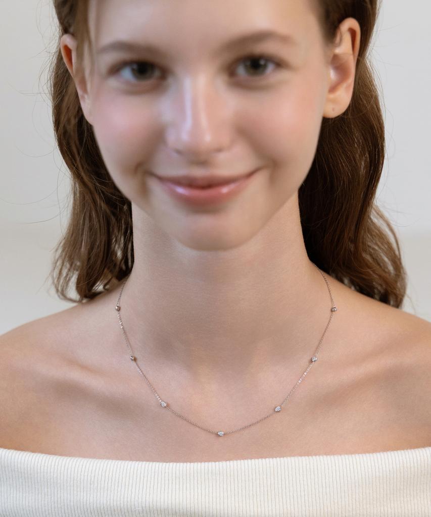 Tatiana (Silver 925) Bezel Line Necklace Nz2524