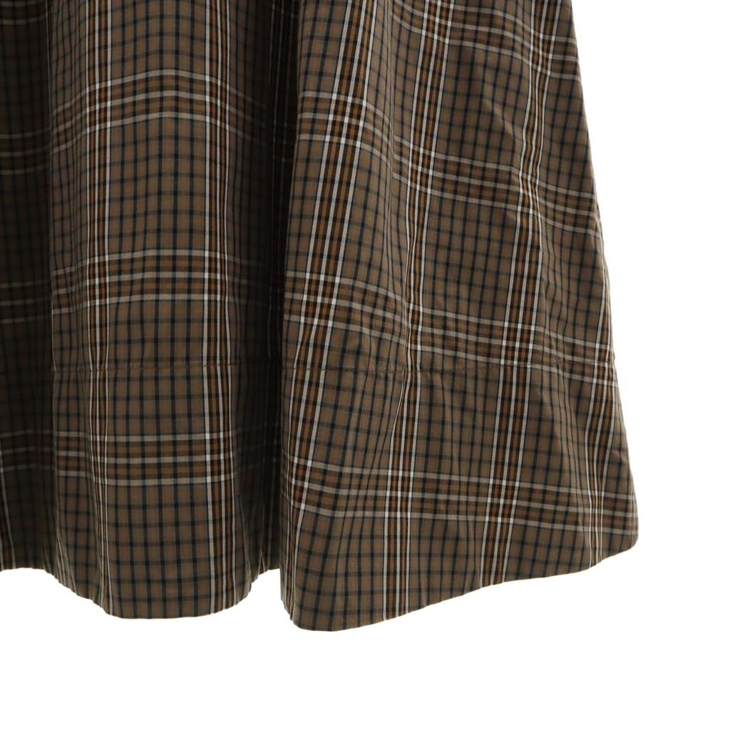 SNIDEL Check Pattern No Sleeve Waist Shirring One Piece F Brown Women Used