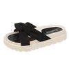 French Flat-bottomed Slippers Women's Outer Wear Students Summer 2025 New Fashion Go Out Thick-bottomed Seaside Beach One-word Drag