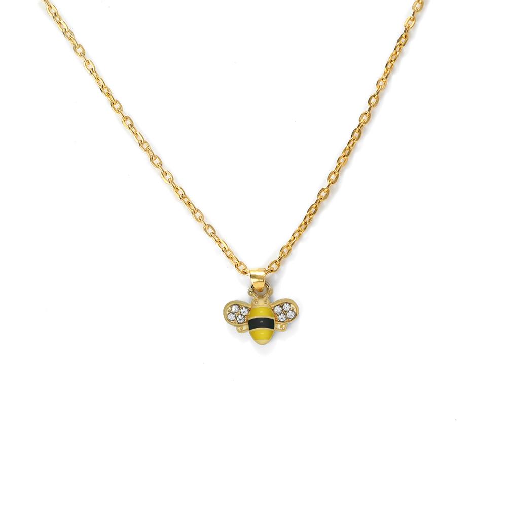 

12 Styles Insect Bee Pendant Necklaces Cartoon Cute Crystal Alloy Chain Lobster Clasp ChokerFashion Jewelry Gifts for Women Men