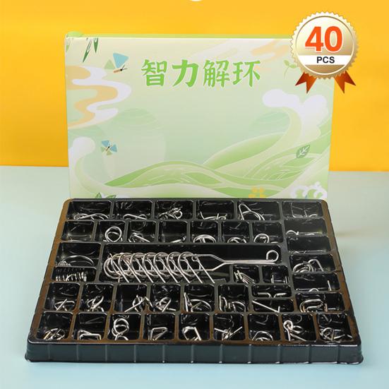 20/25/30/32/40Pcs/Set Metal Puzzle Ring Brain Teaser 3D Wire Puzzle Game Kids Adults